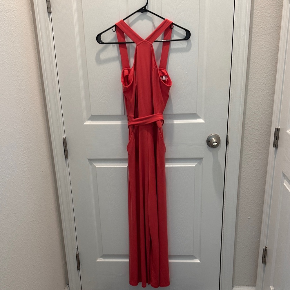 New York & Company Sleeveless Jumpsuit with Waist Tie
